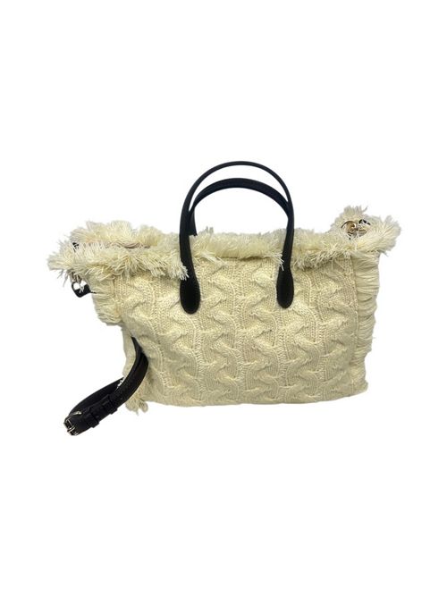 borsa donna colette in lana con strass sabbia MC2 Saint Barth | COLETTE WOOL RIBSTRASS 12 EMB